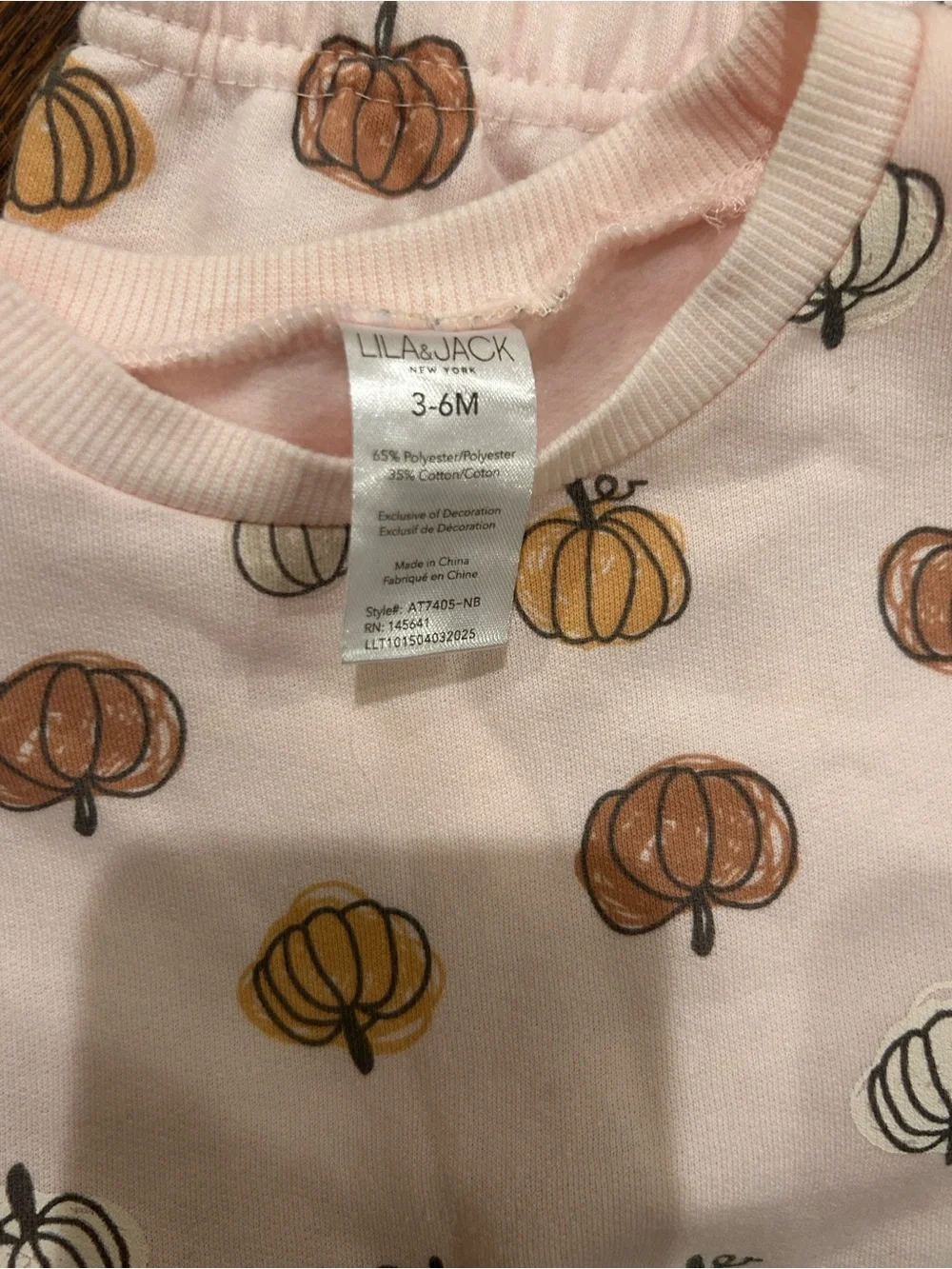 Lila & Jack Baby Girl Pumpkin 2 Piece Outfit Set 3–6M Fall/Halloween